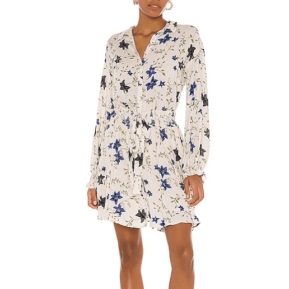 Free People Dresses & Skirts - Free People Lighten Up Button Down Mini Shirt Dress Tea Combo Floral Sz S Boho